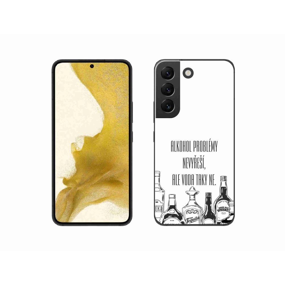 Gélový kryt mmCase na Samsung Galaxy S22 5G - vtipný text biele pozadie