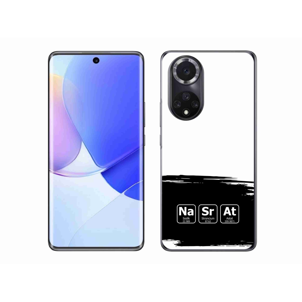 Gélový kryt mmCase na Huawei Nova 9 - chemické prvky čiernobiele pozadie