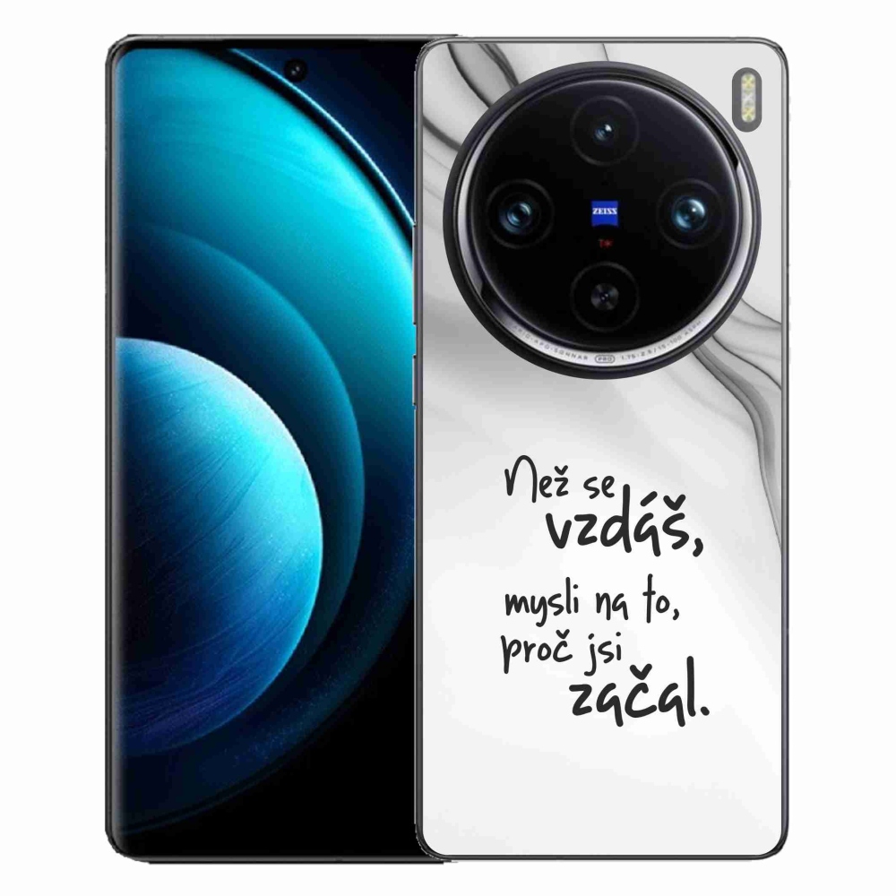 Gélový kryt mmCase na Vivo X100 Pro 5G - citát 2 biele pozadie