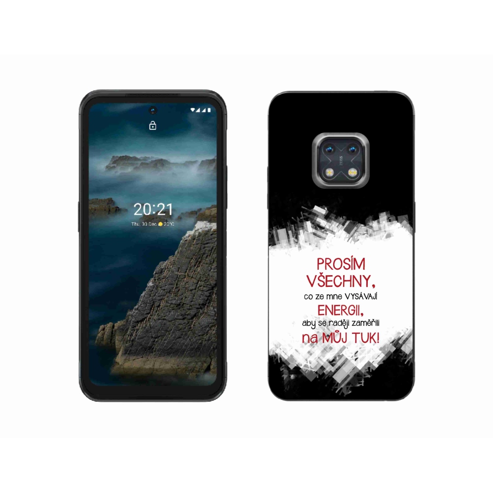 Gélový kryt mmCase na Nokia XR20 - vtipný text 1 červený