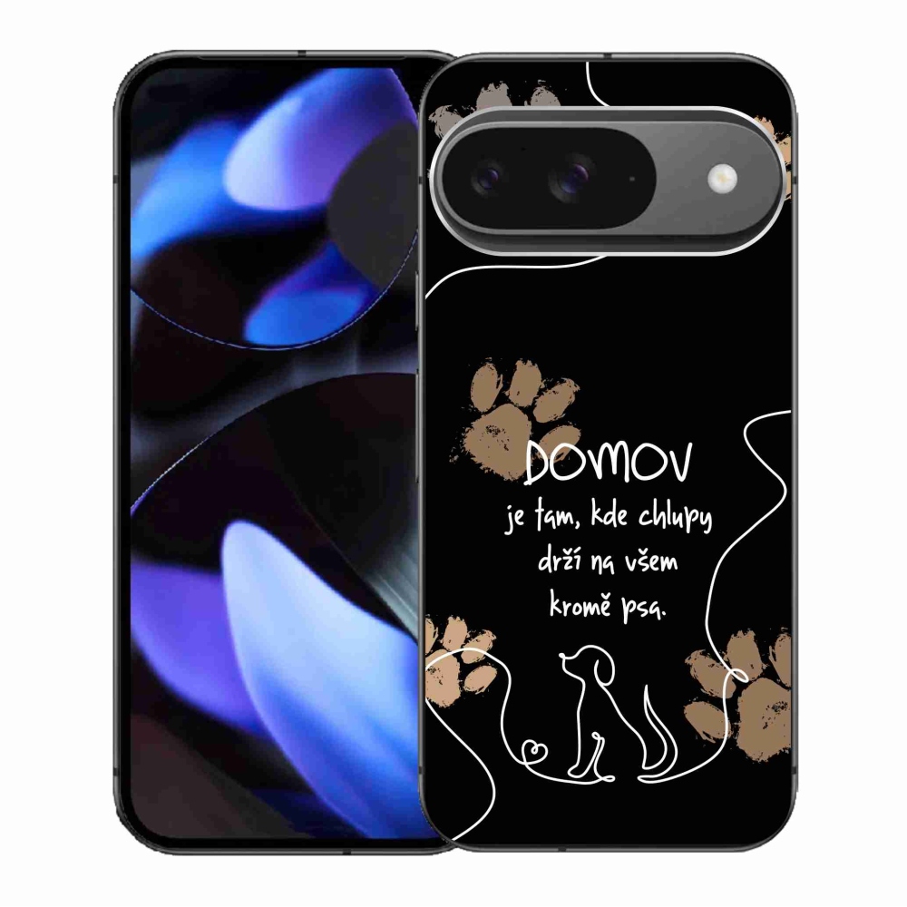 Gélový kryt mmCase na Google Pixel 9/9 Pro - psí motív čierne pozadie