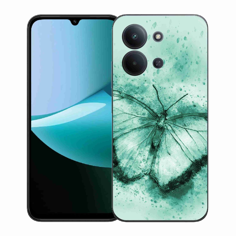 Gélový kryt mmCase na Xiaomi Redmi 15C 4G (171mm)/Poco C85 4G (171mm) - zelený motýľ
