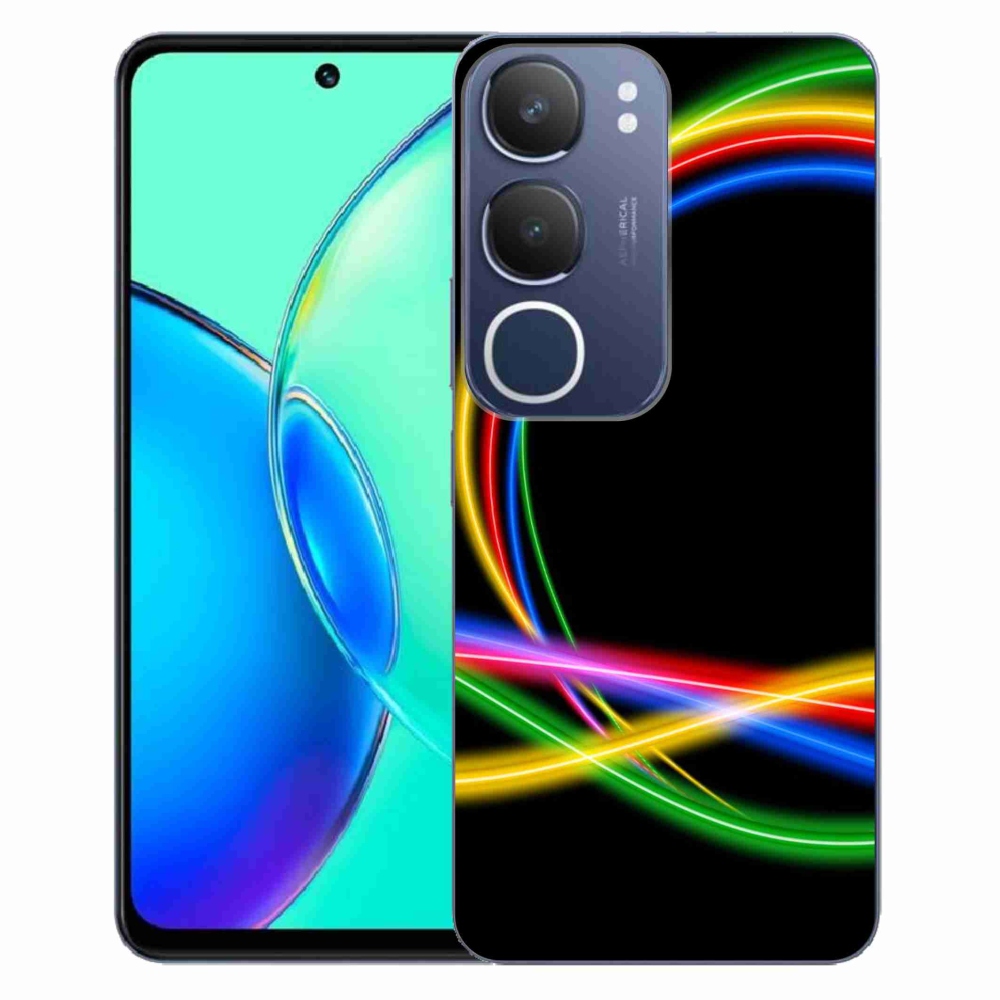 Gélový kryt mmCase na Vivo Y19s - neónové kruhy