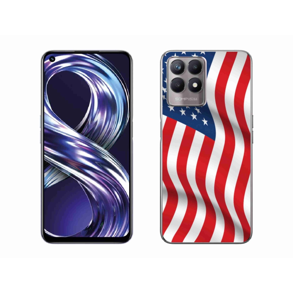 Gélový kryt mmCase na mobil Realme 8i - USA vlajka