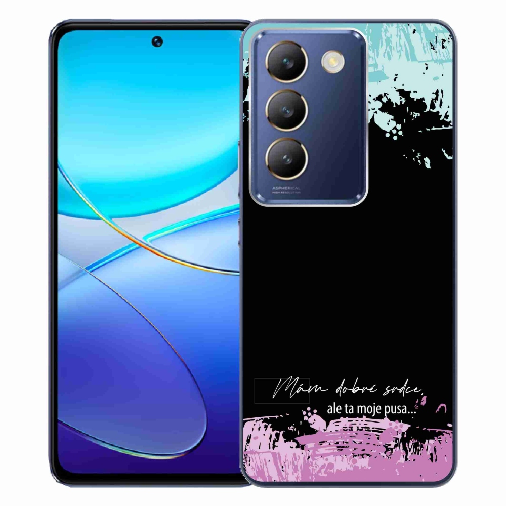 Gélový kryt mmCase na Vivo V40 SE 4G/5G - vtipný text 3 čierne pozadie