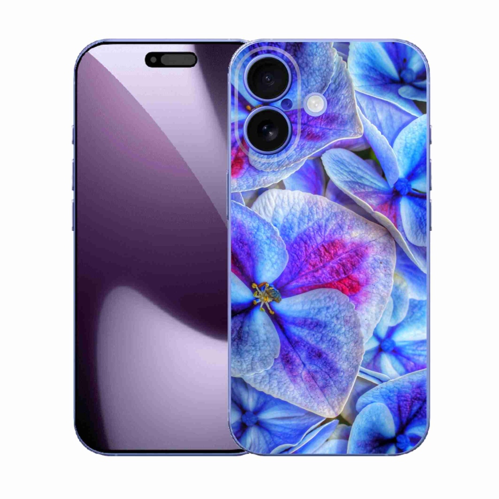 Gélový kryt mmCase na iPhone 17 - modré kvety 1