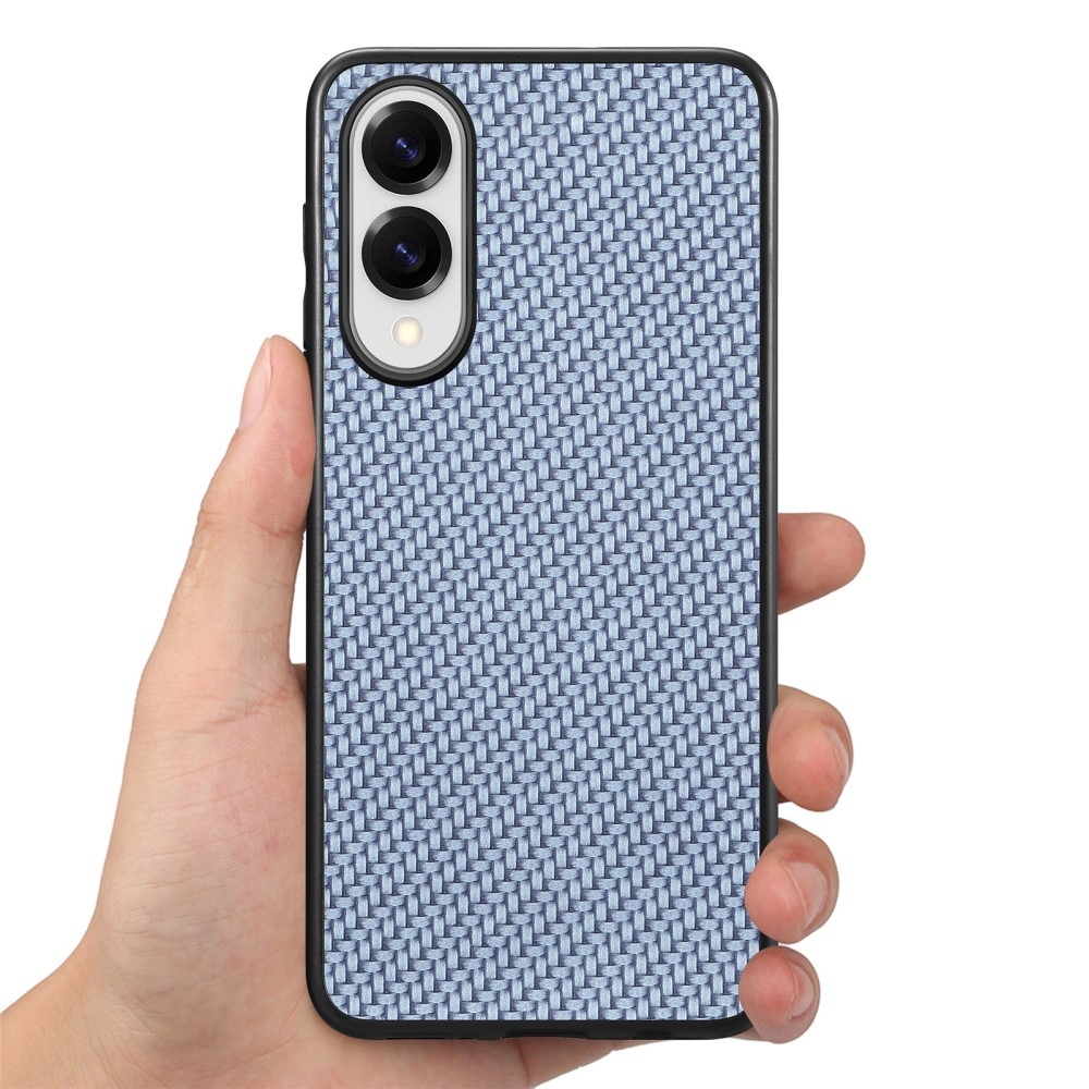 Coat gélový obal s umelou kožou a pevným chrbtom na Samsung Galaxy S25 Edge - modrý