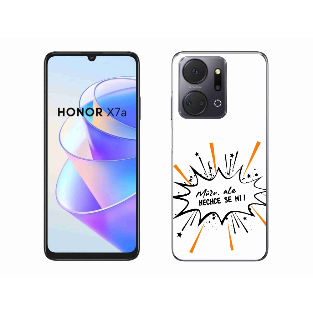 Gélový kryt mmCase na Honor X7a - vtipný text 11 biele pozadie