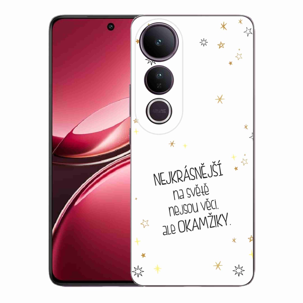 Gélový kryt mmCase na Vivo V50 Lite 4G/5G - citát 4 biele pozadie