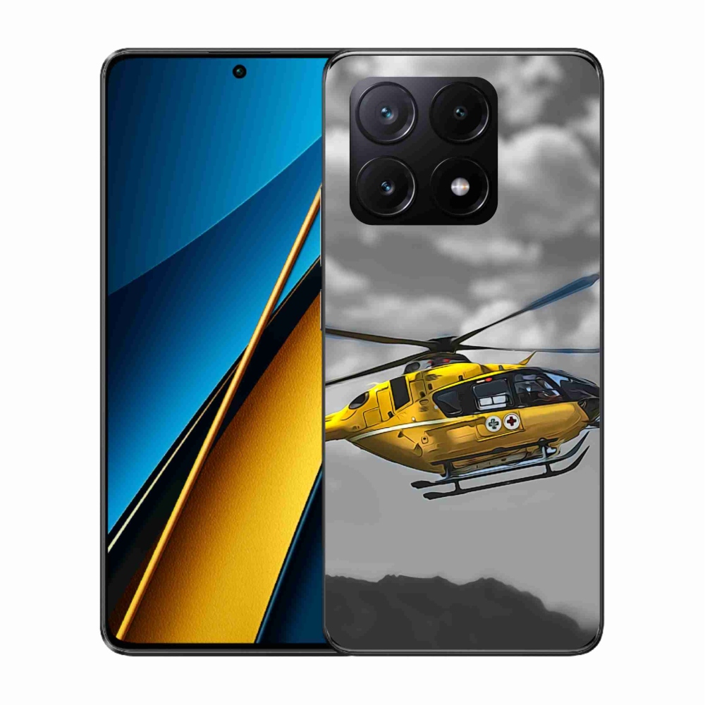 Gélový kryt mmCase na Xiaomi Poco X6 Pro 5G - žltá helikoptéra