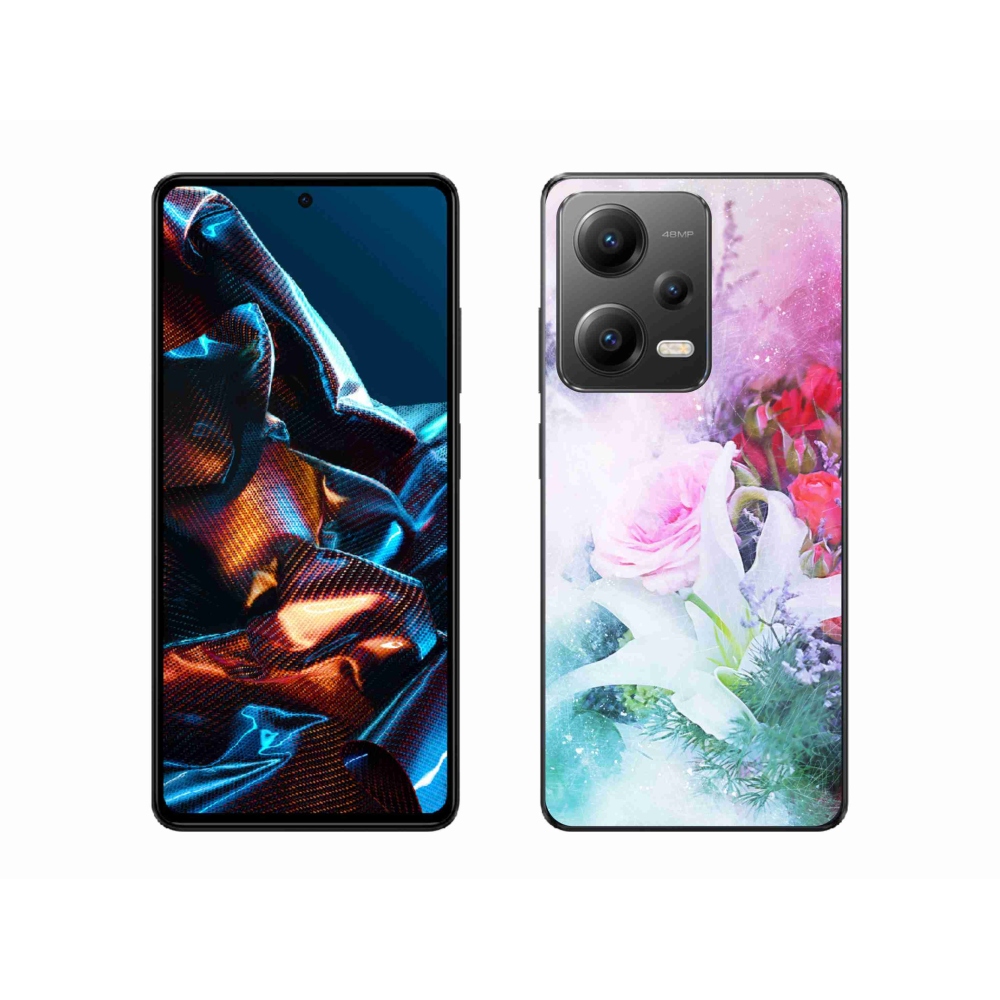 Gélový kryt mmCase na mobil Xiaomi Redmi Note 12 Pro 5G - kvety 4