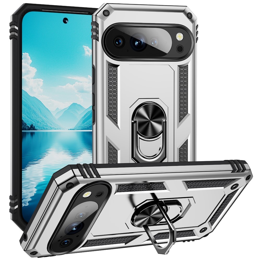 Ring odolný kryt na Google Pixel 10 Pro/Pixel 10 - strieborný
