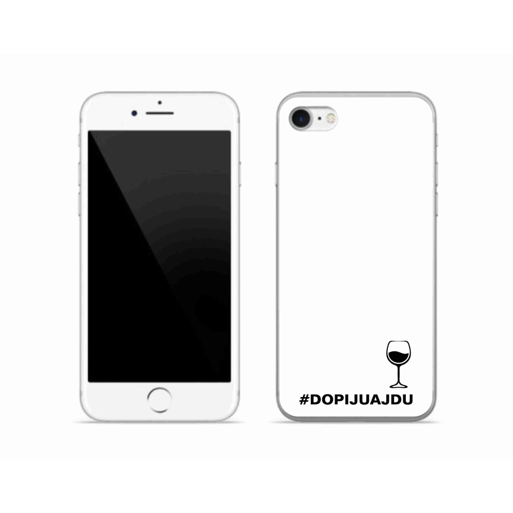 Gélový kryt mmCase na iPhone SE (2022) - vínny motív biele pozadie