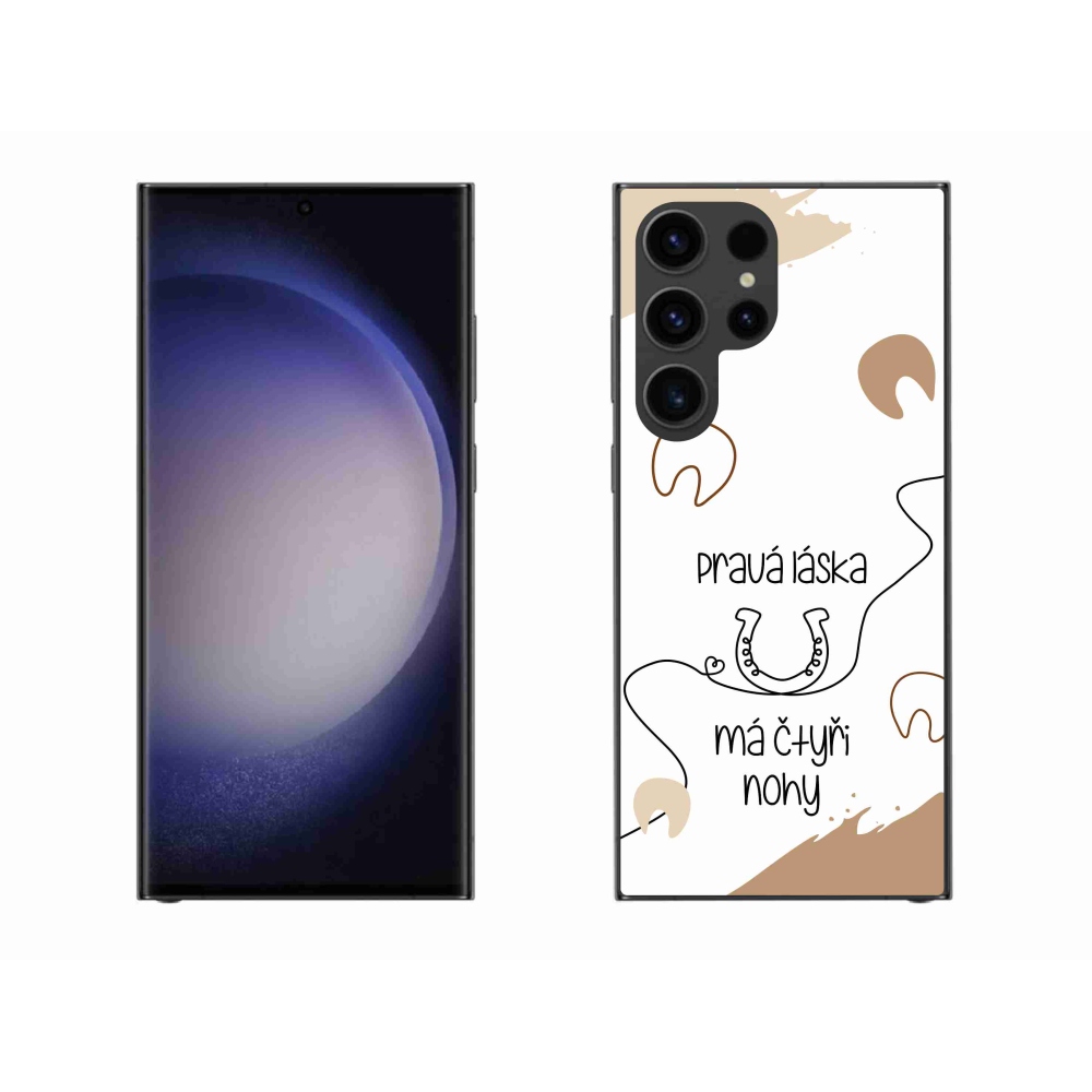 Gélový kryt mmCase na Samsung Galaxy S23 Ultra 5G - konský motív biele pozadie