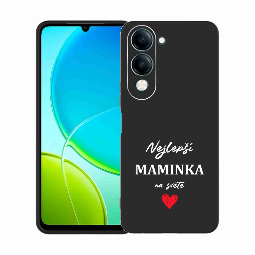Gélový kryt mmCase na Vivo Y29s 5G - najlepšia mamička 1 čierne pozadie