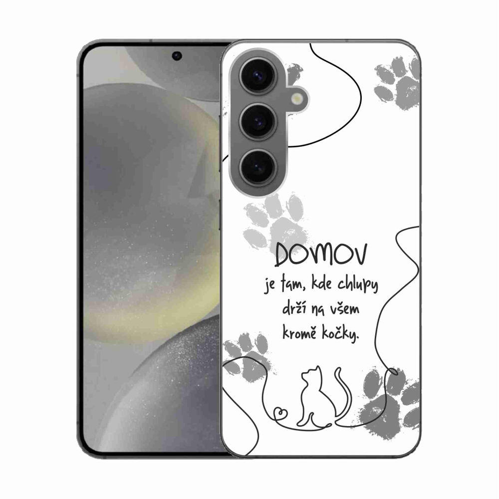 Gélový kryt mmCase na Samsung Galaxy S24 - mačacie motív biele pozadie