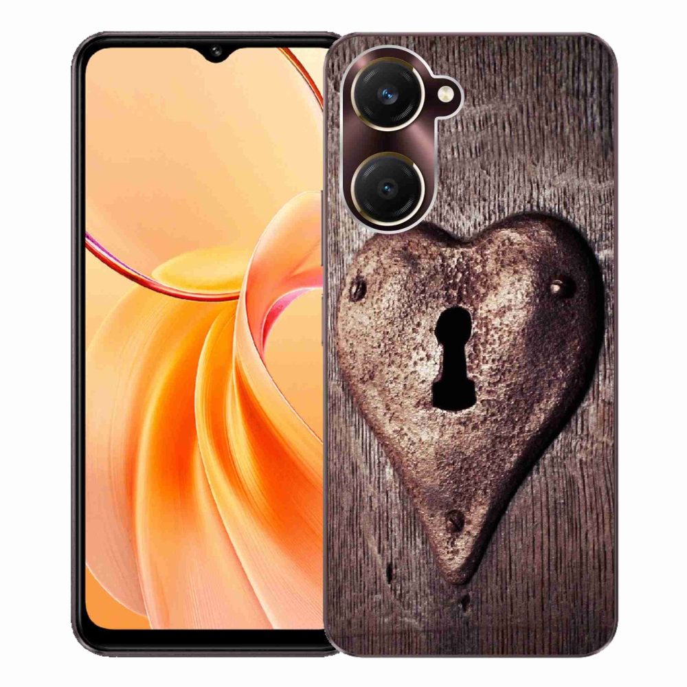 Gélový kryt mmCase na Vivo Y28s 5G - zámok v tvare srdca