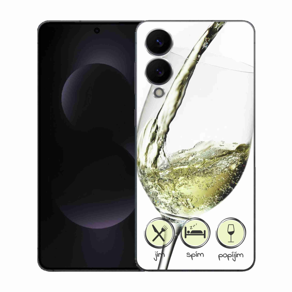 Gélový kryt mmCase na Samsung Galaxy S25 Edge - pohár vína bielej