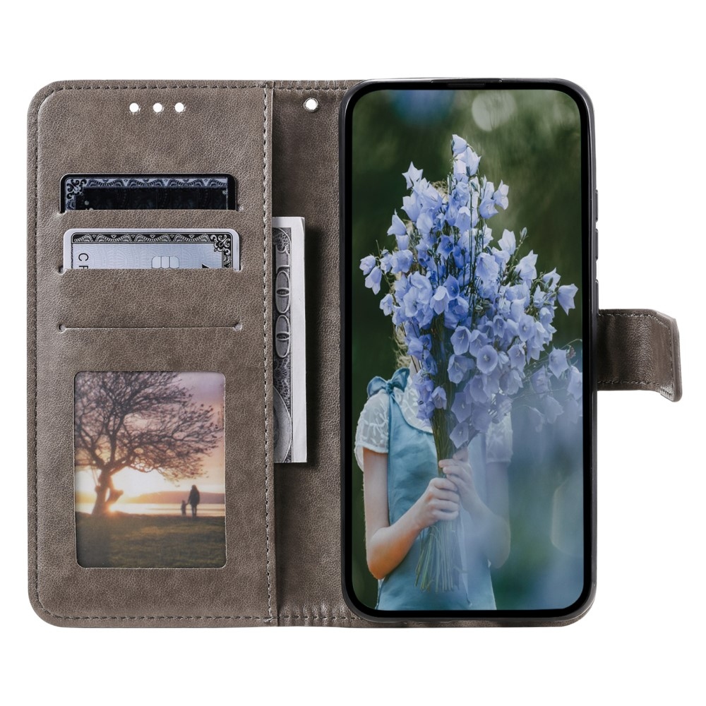 Mandala knižkové púzdro na Samsung Galaxy A06 4G - šedé