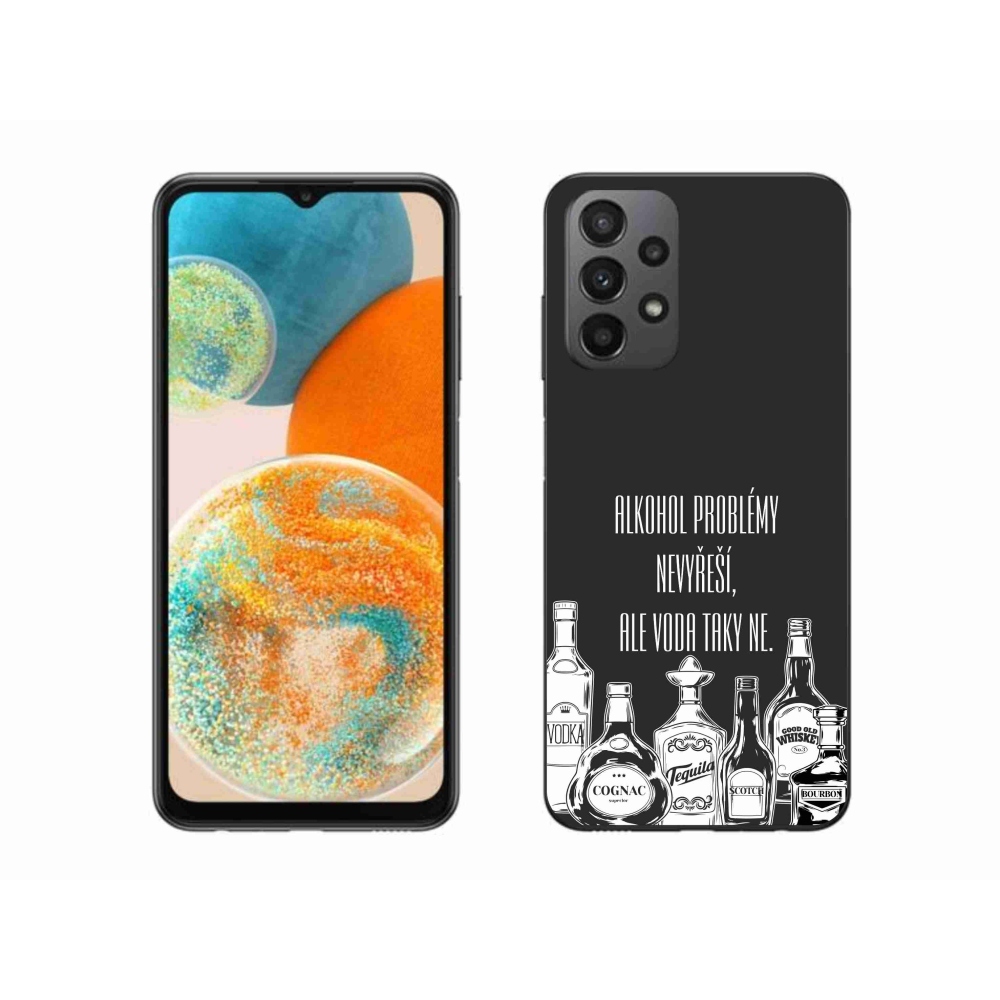 Gélový kryt mmCase na Samsung Galaxy A23 4G/5G - vtipný text čierne pozadie
