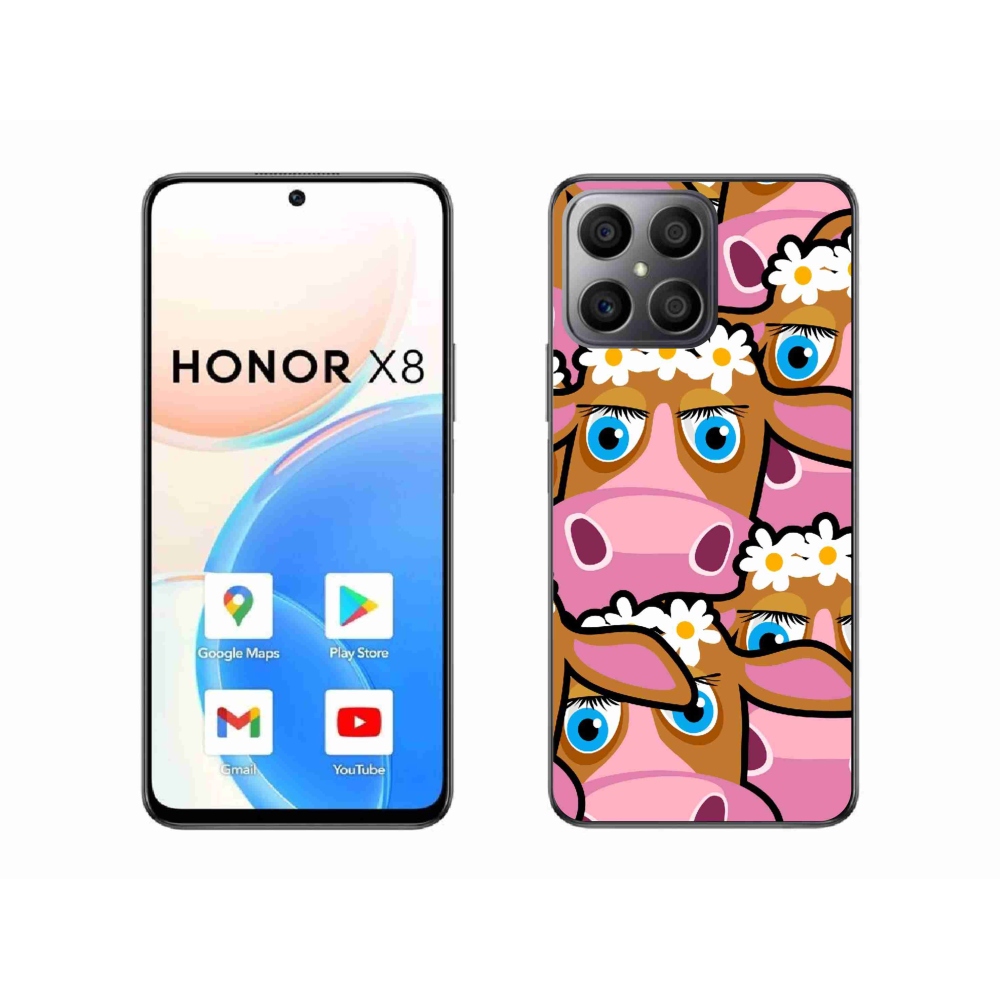 Gélový kryt mmCase na Honor X8 - kreslené kravičky