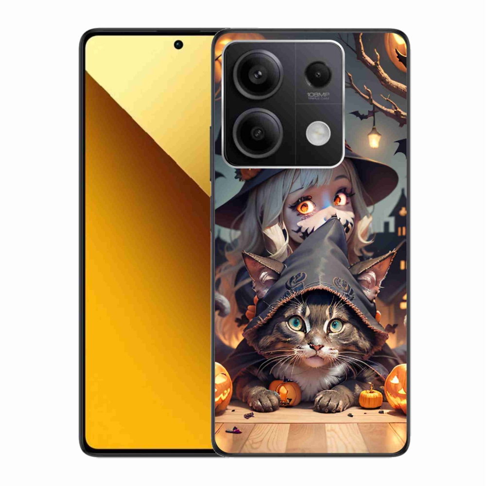 Gélový kryt mmCase na Xiaomi Redmi Note 13 5G - čarodejnica s mačkou