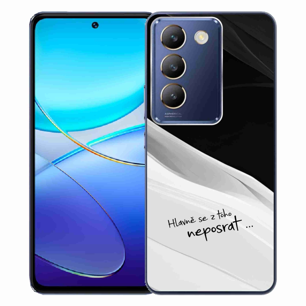 Gélový kryt mmCase na Vivo V40 SE 4G/5G - vtipný text 13 bieločierne pozadie