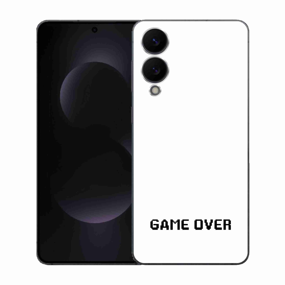 Gélový kryt mmCase na Samsung Galaxy S25 Edge - game over biele pozadie