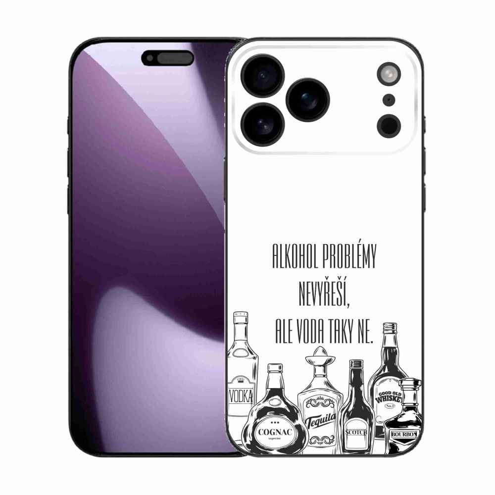 Gélový kryt mmCase na iPhone 17 Pro Max - vtipný text biele pozadie