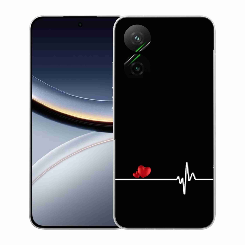 Gélový kryt mmCase na Xiaomi Poco F7 5G - srdce a tep čierne pozadie