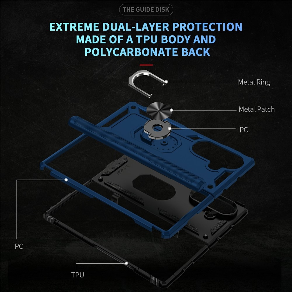 Ring odolný kryt na Samsung Galaxy Fold7 5G - modrý