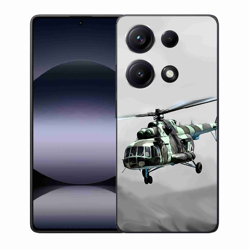 Gélový kryt mmCase na Xiaomi Redmi Note 14S - vojenský vrtuľník