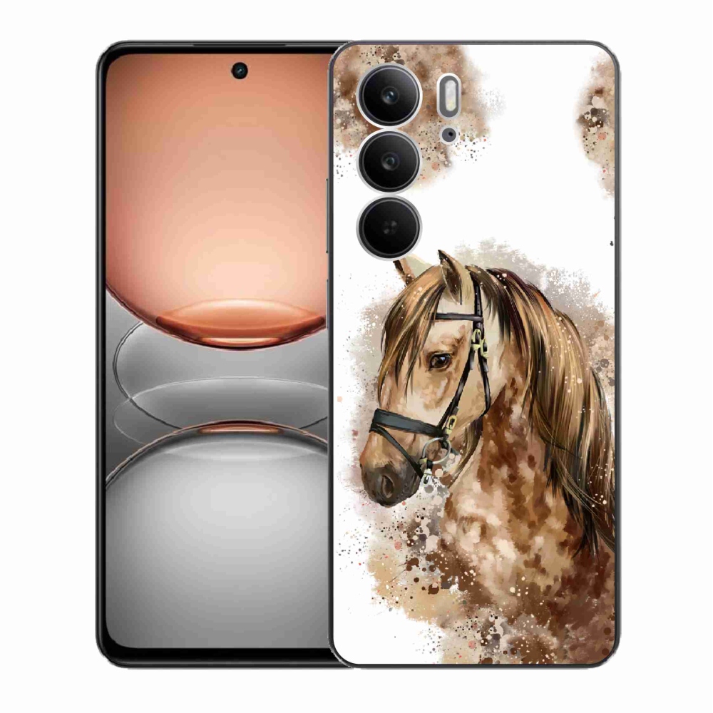 Gélový kryt mmCase na Realme C75 - hnedý kreslený kôň
