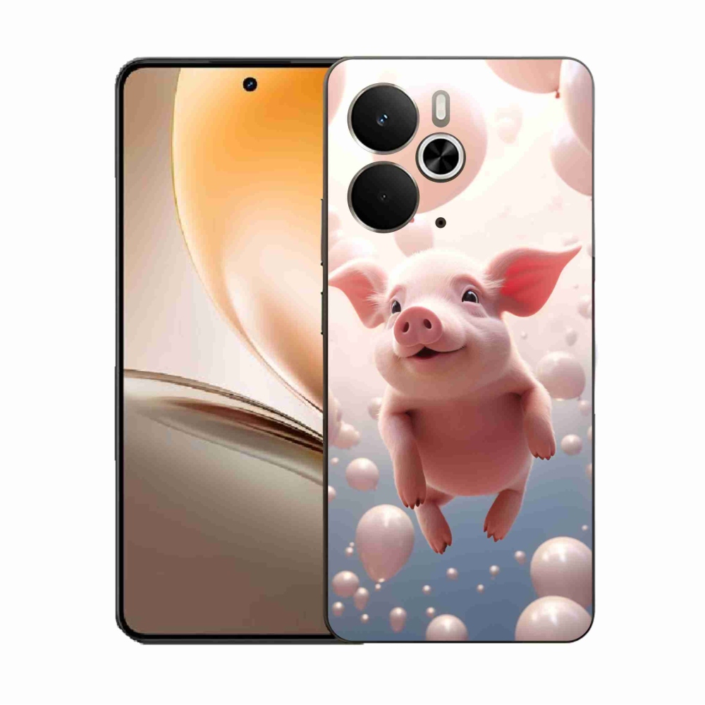 Gélový kryt mmCase na Realme 14 5G - prasiatko s balónikmi