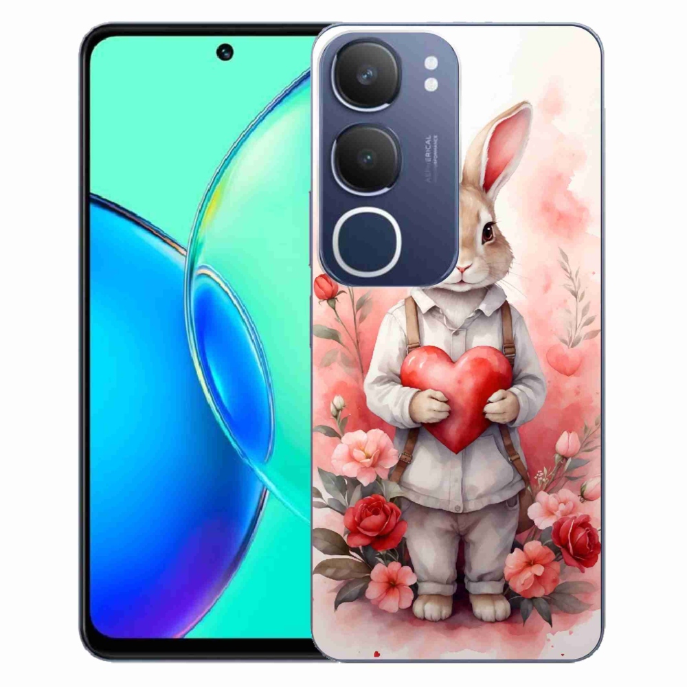 Gélový kryt mmCase na Vivo Y19s - zajac so srdiečkom