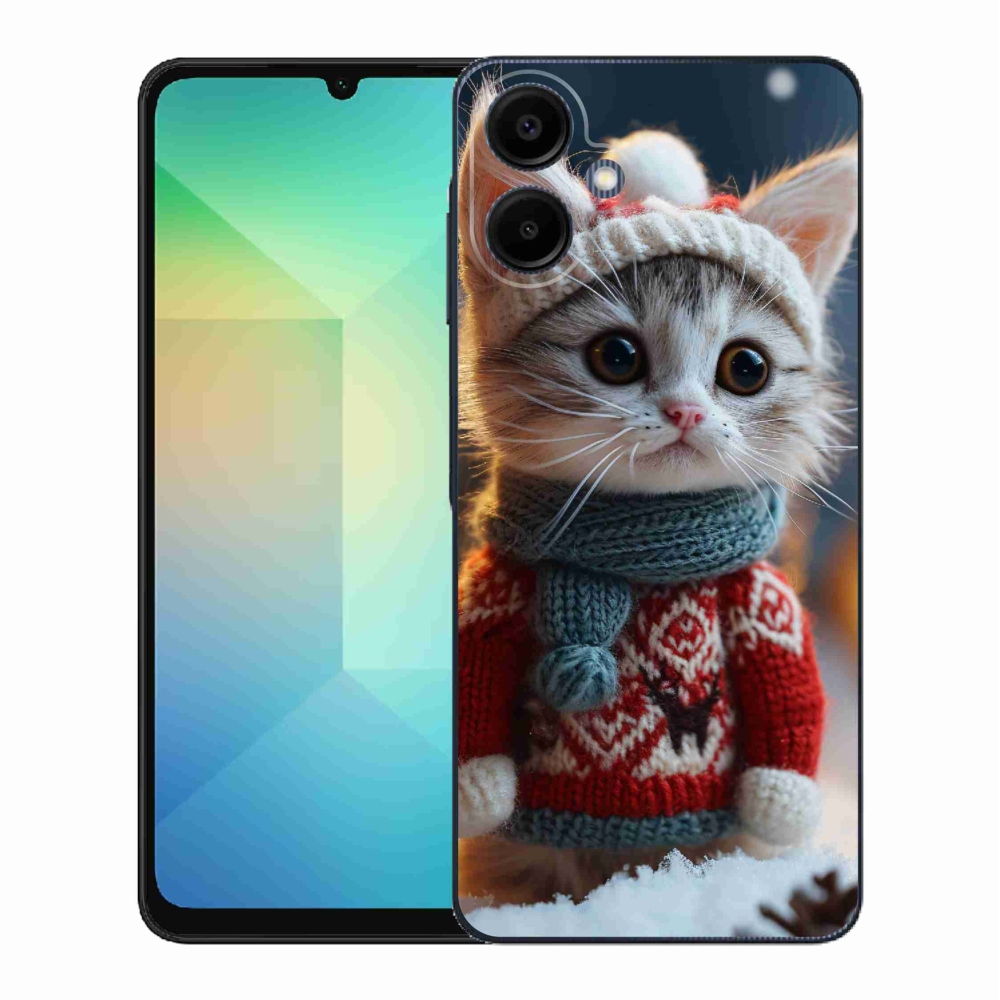 Gélový kryt mmCase na Samsung Galaxy A06 4G - mačiatko vo svetri