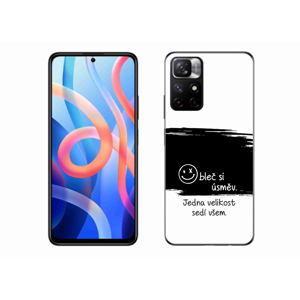 Gélový kryt mmCase na Xiaomi Redmi Note 11S 5G - vtipný text 8 čiernobiele pozadie