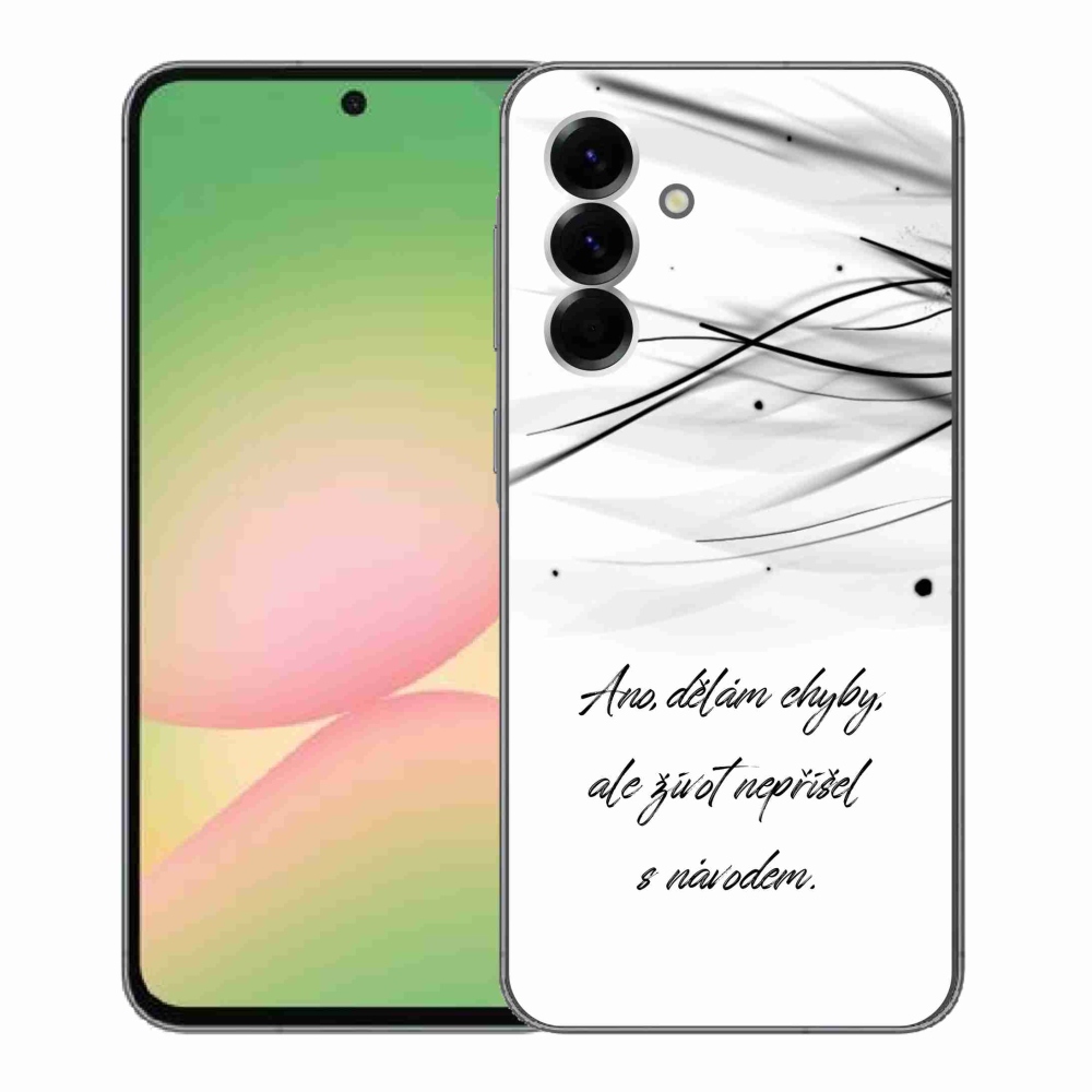 Gélový kryt mmCase na Samsung Galaxy A56 5G - citát biele pozadie
