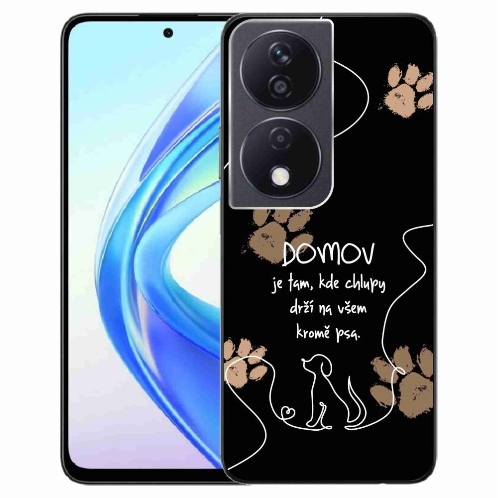 Gélový kryt mmCase na Honor X7b/Honor 90 Smart - psí motív čierne pozadie