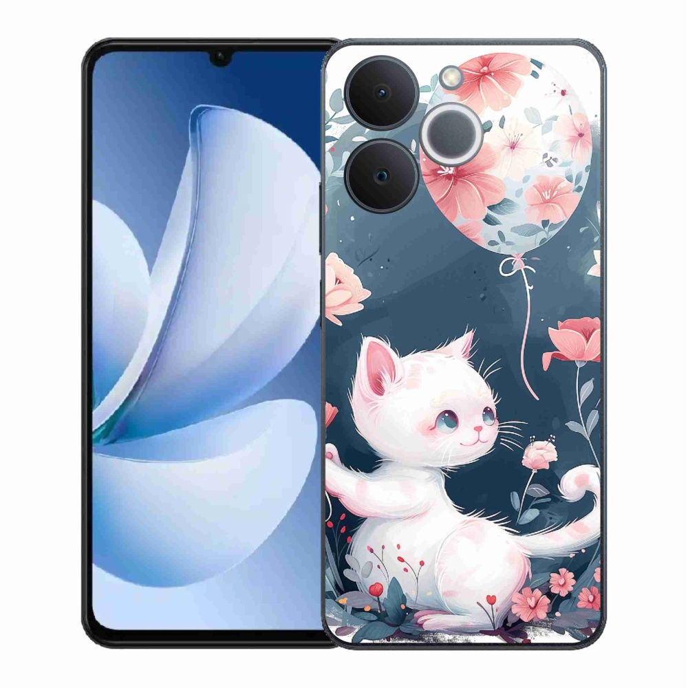 Gélový kryt mmCase na Realme Note 70T - mačiatko s balónikom