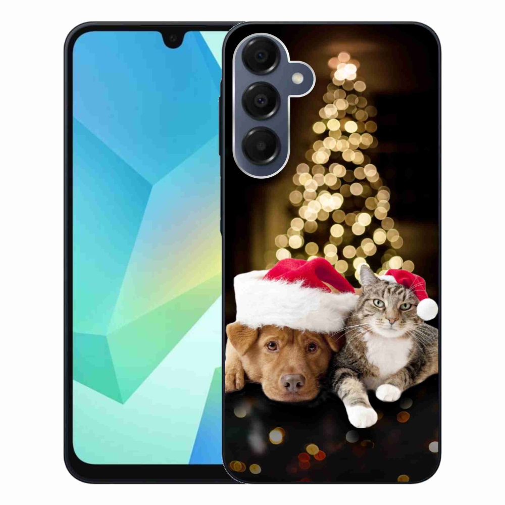 Gélový kryt mmCase na Samsung Galaxy A16 4G/5G - vianočný pes a mačka