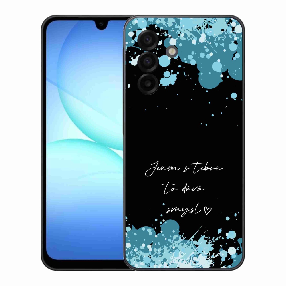 Gélový kryt mmCase na Samsung Galaxy A17 4G/5G - zamilovaný text čierne pozadie