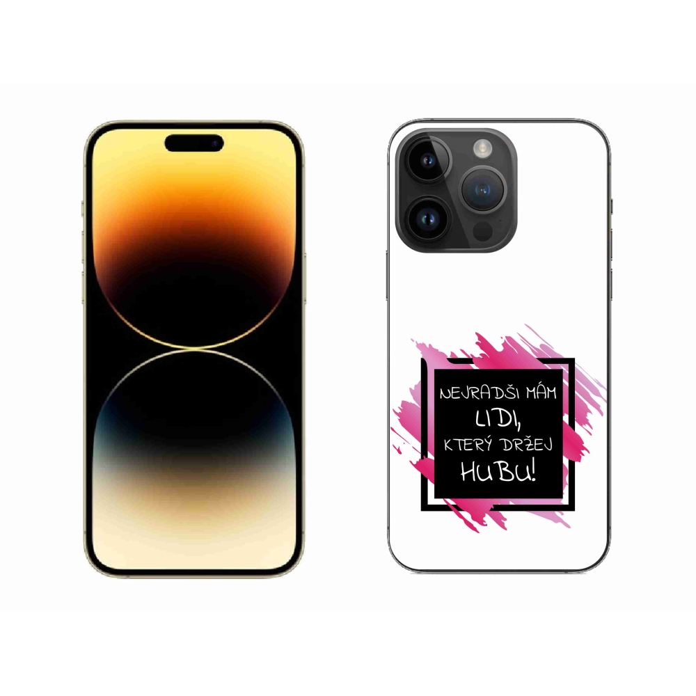 Gélový kryt mmCase na iPhone 14 Pro Max 6.7 - vtipný text 7 čiernobiele pozadie