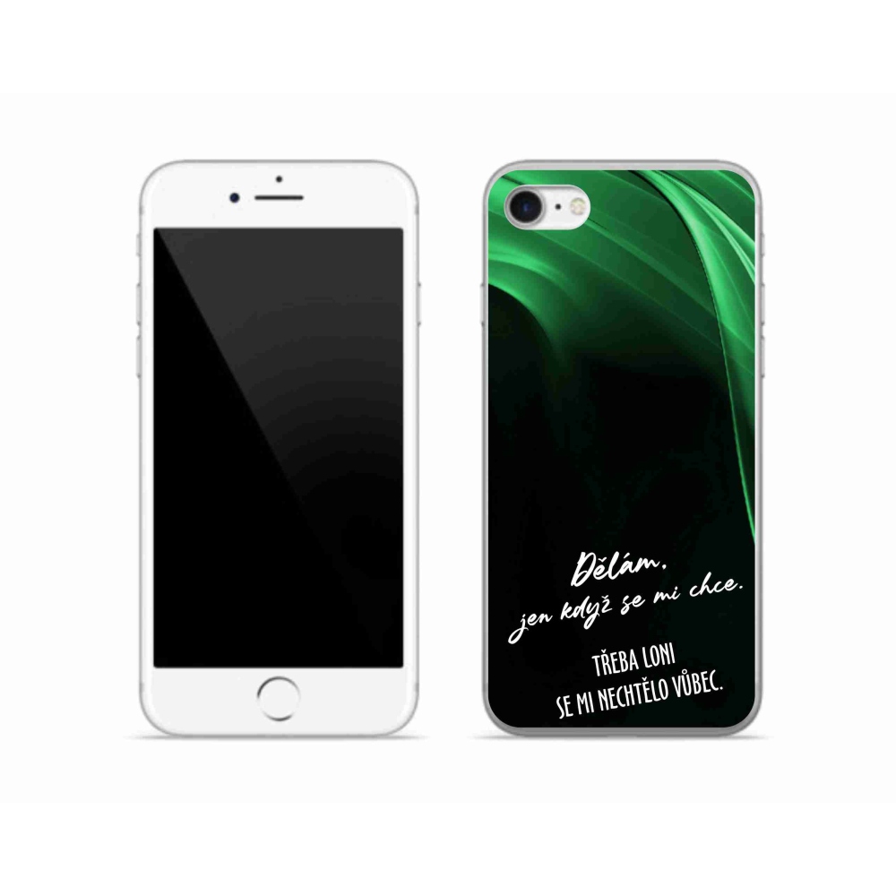 Gélový kryt mmCase na iPhone SE (2020) - vtipný text 12 čierne pozadie
