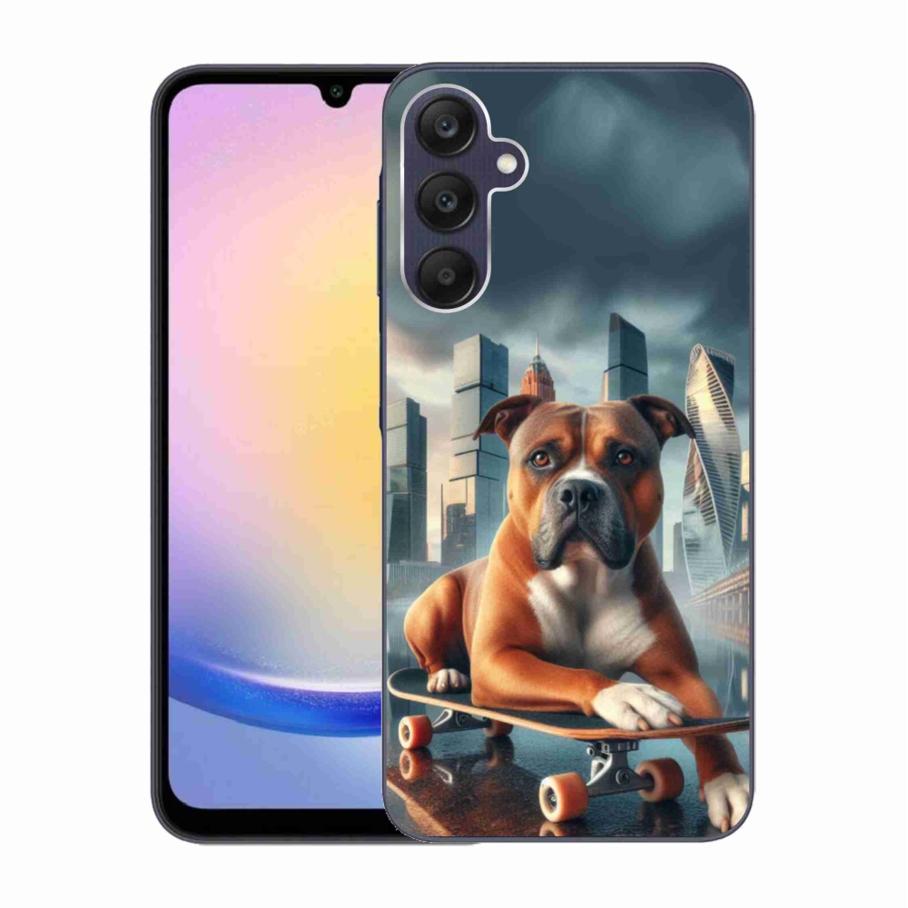 Gélový kryt mmCase na Samsung Galaxy A25 5G - pes na skateboarde
