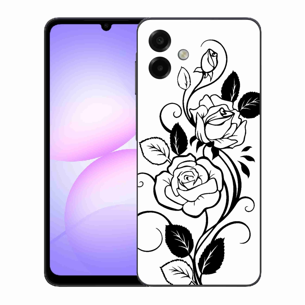 Gélový kryt mmCase na Samsung Galaxy A07 4G - čiernobiela ruža