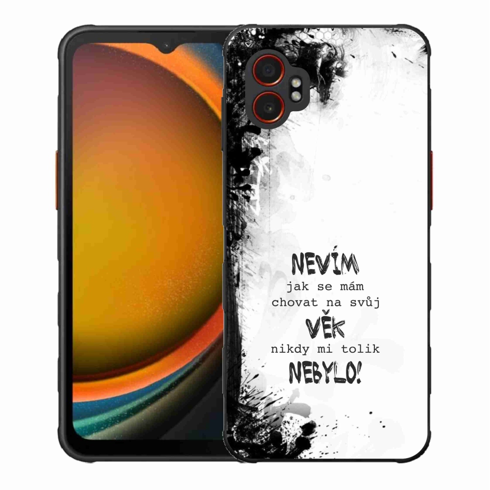 Gélový kryt mmCase na Samsung Galaxy Xcover 7 Pro - vtipný text 14 biele pozadie