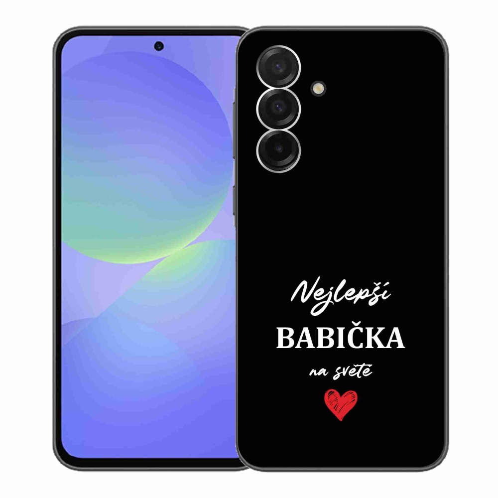 Gélový kryt mmCase na Samsung Galaxy A36 5G - najlepšia babička 1 čierne pozadie