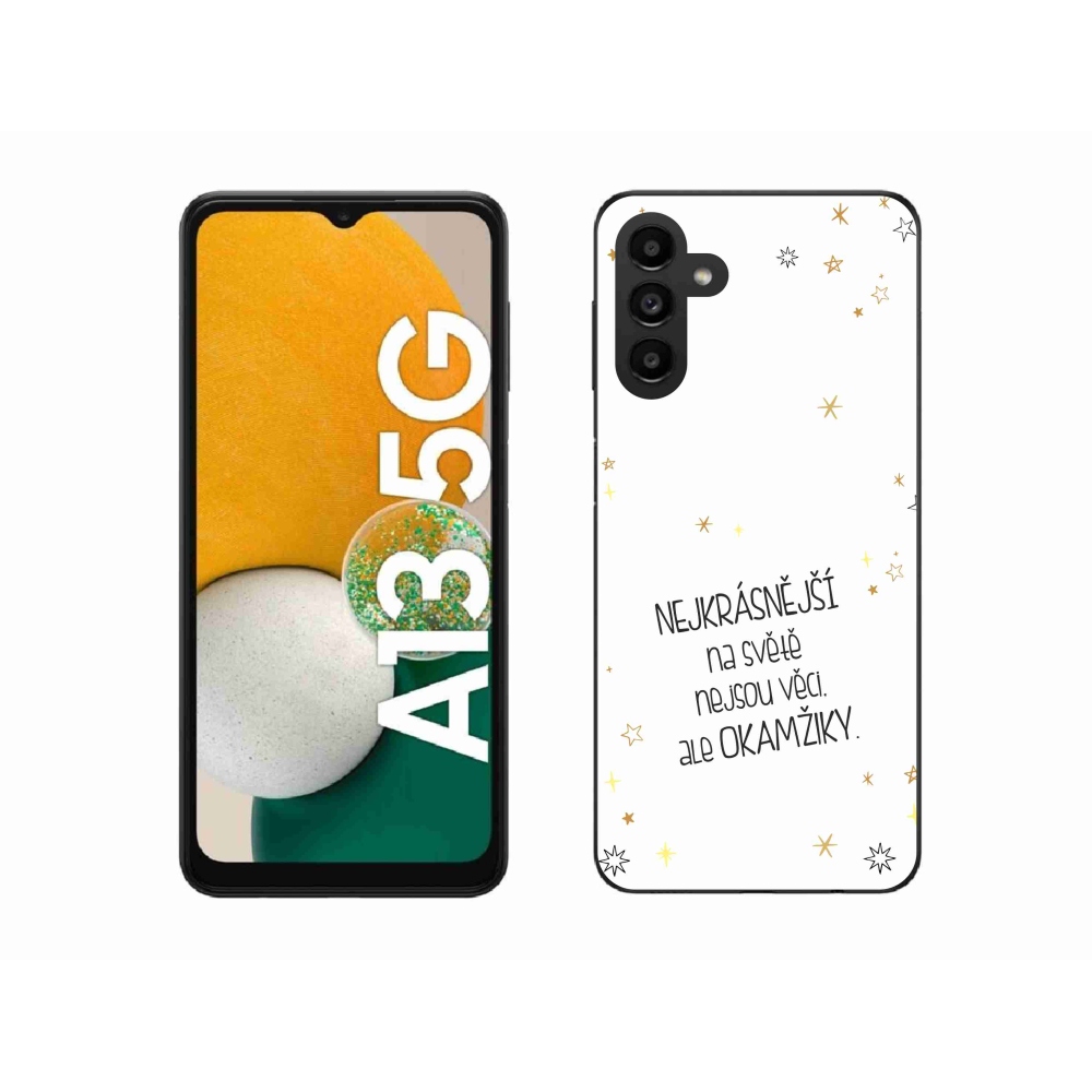 Gélový kryt mmCase na Samsung Galaxy A13 5G - citát 4 biele pozadie
