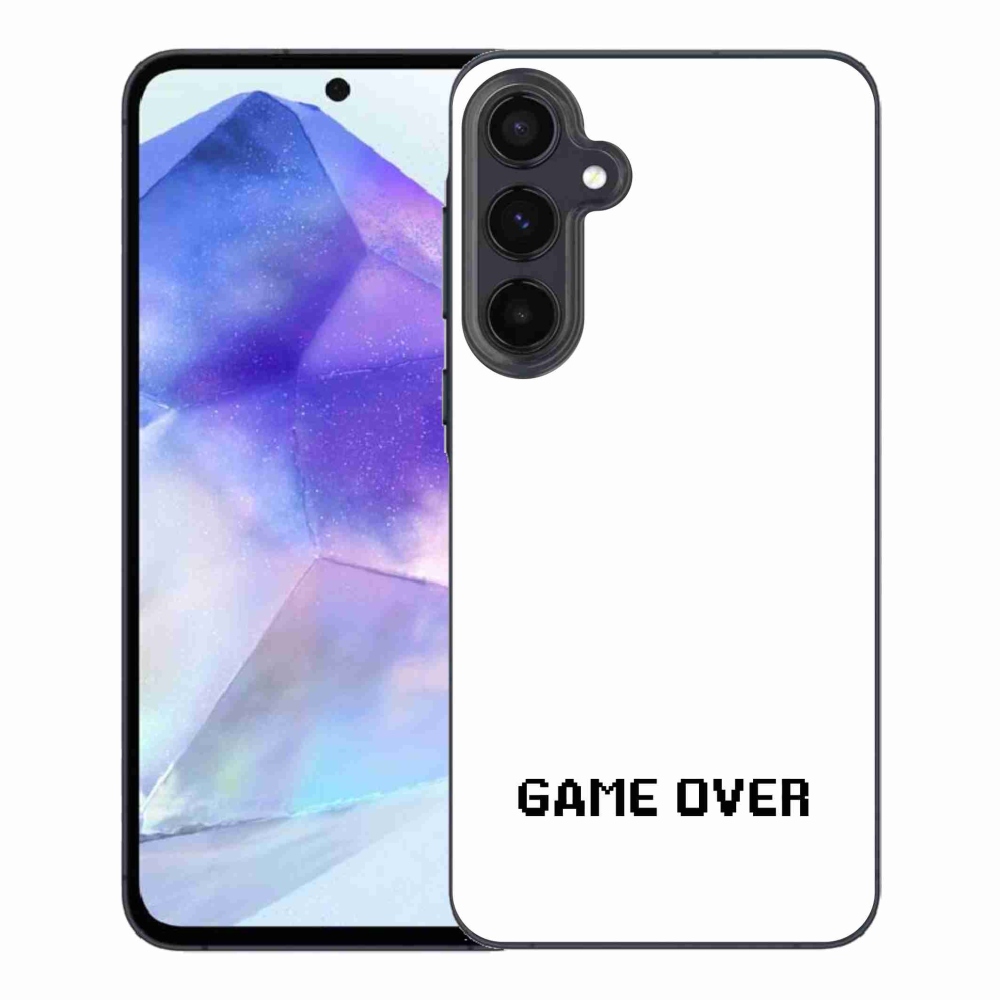 Gélový kryt mmCase na Samsung Galaxy A55 5G - game over biele pozadie